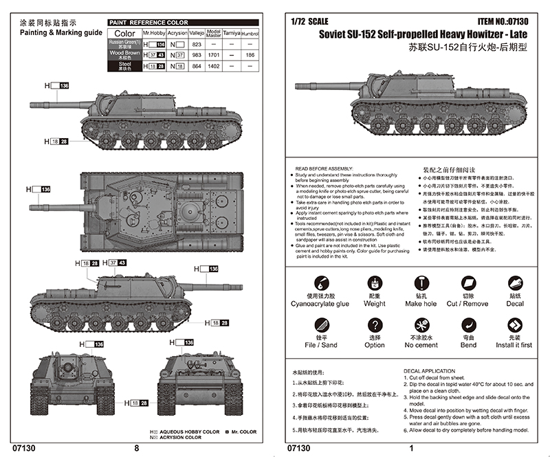 EXCEL MODELS / 1/72 トランぺッター(TRUMPETER) ソ連軍 SU-152自走重 